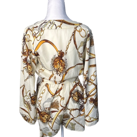 Women's Chain Medallion Print  Romper - Picture 2 of 5